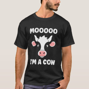 Camiseta Bela pequena vaca Engraçada Citação Mooo Eu sou um