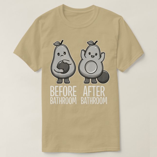 Camiseta Bela Pooping Avocado Para Homens, Vegan, Poop 28 (Frente do Design)