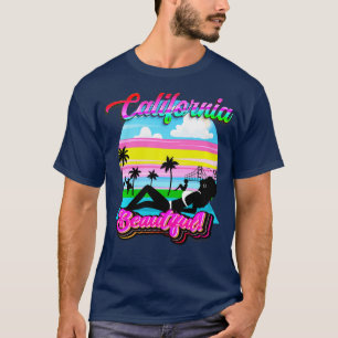 Camiseta Bela praia de sol Califórnia Lindo Africano A