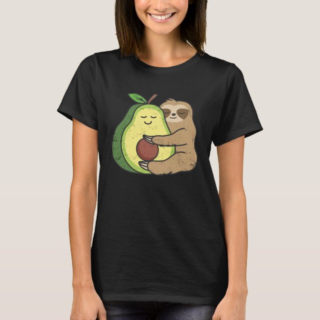 Camiseta Bela Sloth Avocado Preguiçoso Proprietário do Anim (Frente)