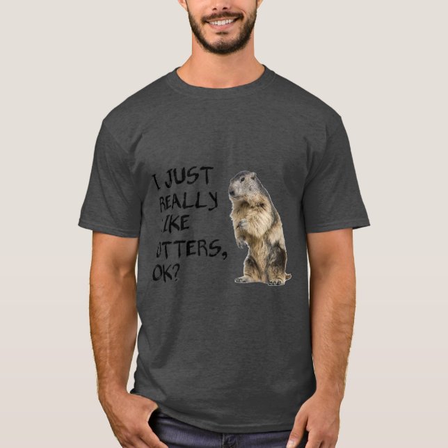 Camiseta Bela Tarte, Eu Gosto Muito De Otters Ok Badger (Frente)