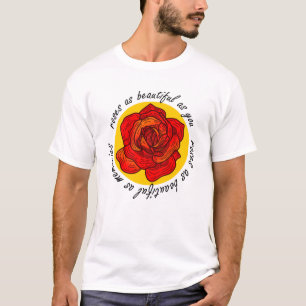 Camiseta Bela Tipografia de Rosa com Arte Inspiradora