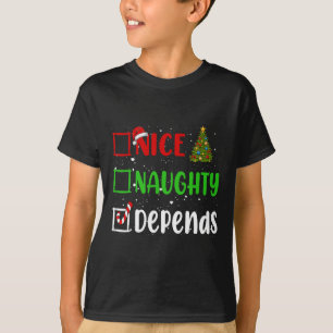 Camiseta Bela travessura Depende da Lista de Natal Natal Na