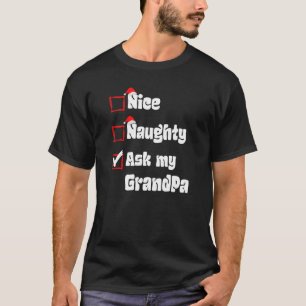 Camiseta Bela travessura do Xmas Pergunte ao meu avô Papais