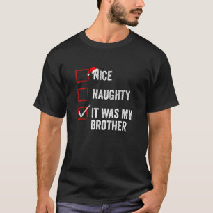 Camiseta Bela travessura Foi Meu Irmão Engraçado Natal Lis