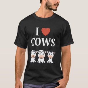 Camiseta Bela vaca Pequena Engraçada, simples e simples, eu