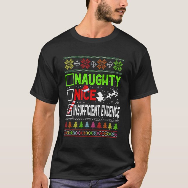 Camiseta Bela Vergonha Prova Insuficiente De Natal Feio (Frente)