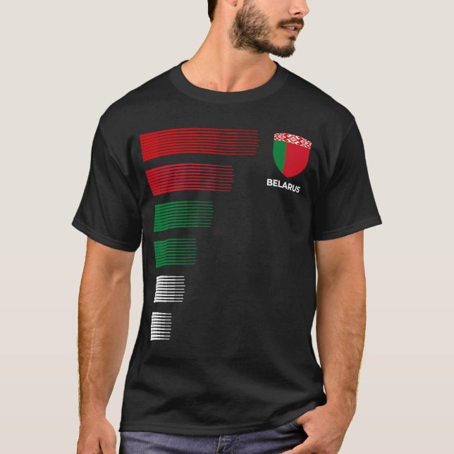 Camiseta Belarus Flag Emblem Patriotic Belarusian National  (Frente)