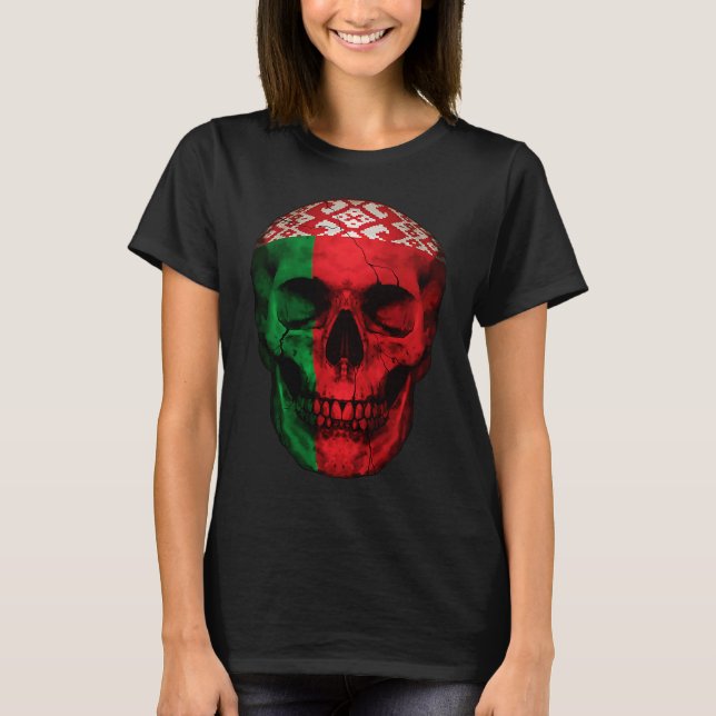 Camiseta Belarus Flag Skull Belarusian Roots Proud Patrioti (Frente)