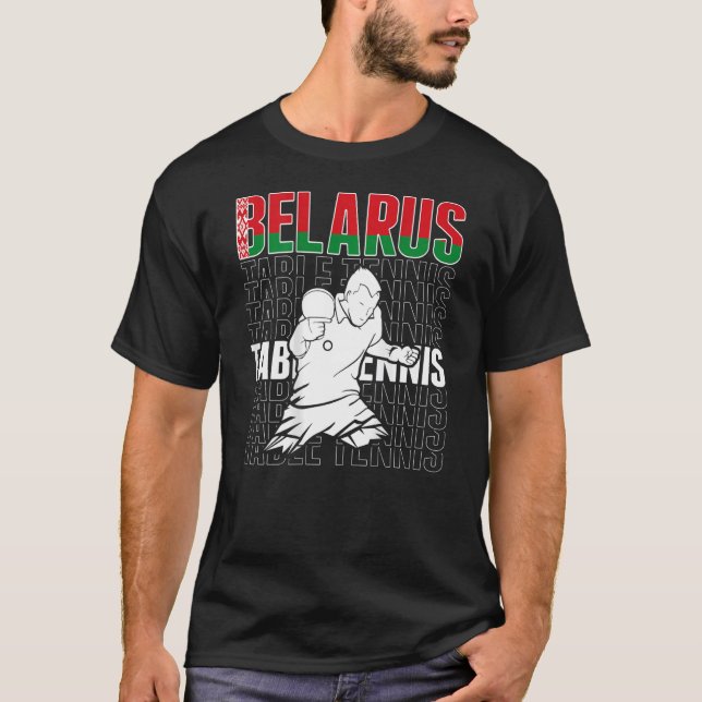 Camiseta Belarus Table Tennis  Support Belarusian Ping Pong (Frente)