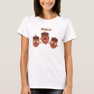 Camiseta Belas bolotas felizes cantando cartoon para crianç