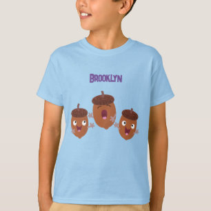Camiseta Belas bolotas felizes cantando cartoon para crianç