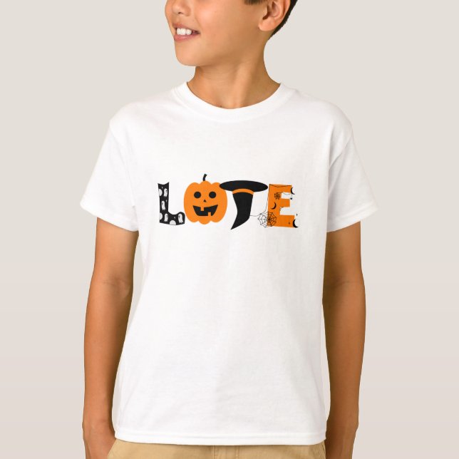 Camiseta belas cartas de amor de halloween design (Frente)