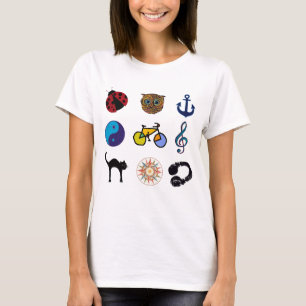 Camiseta belas designs agrupadas femininas