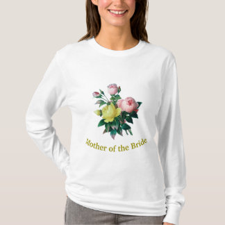 Camiseta belas flores de rosa vintage noiva mãe