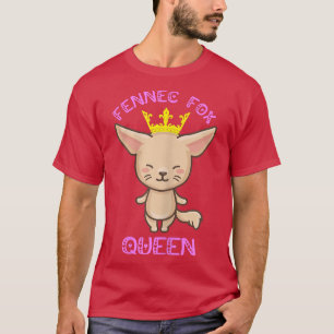 Camiseta Belas Orelhas Fennec Fo Queen Crown Adorável Lo