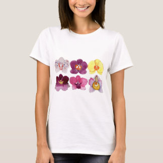Camiseta belas orquídeas coloridas