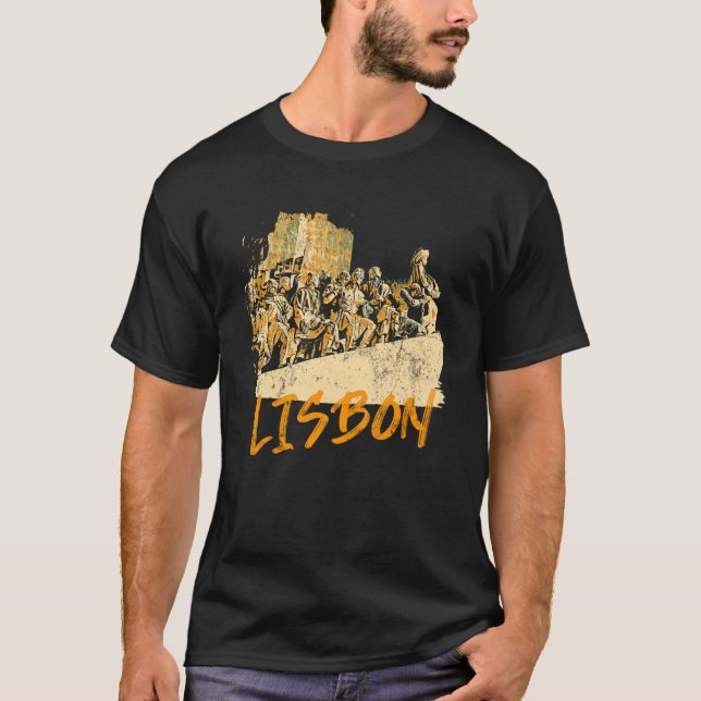 Camiseta Belem Lisboa, ilustração Monumento das Descobertas (Frente)