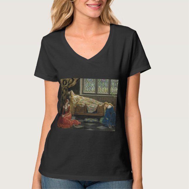 Camiseta Beleza adormecida (por John Collier) (Frente)