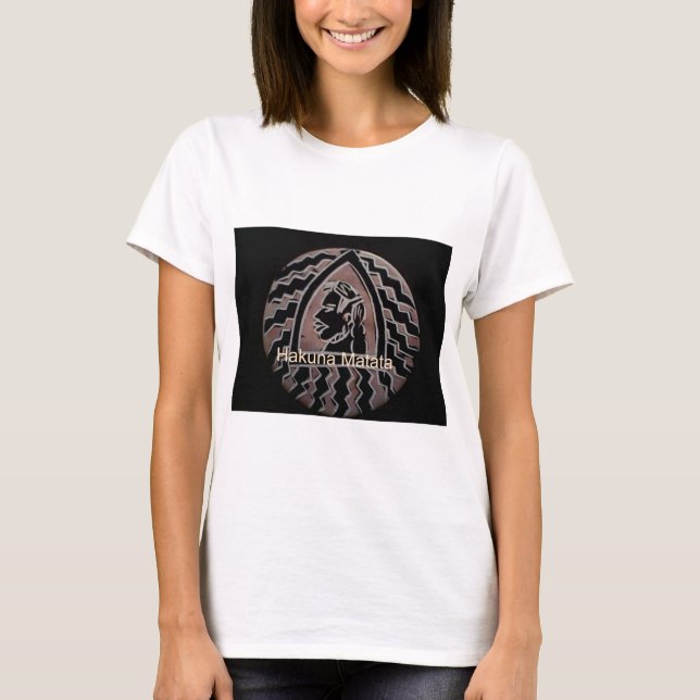 Camiseta Beleza Africana: Bongo Maasai Retrai Arte Tribal (Frente)
