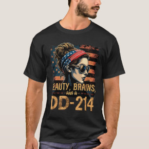 Camiseta Beleza Cérebros e um Orgulho de Veterano Projeto D