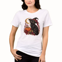 Camiseta Beleza de Gato Bruxa e Abóbora de Hallowe