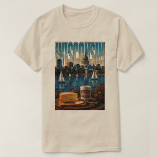 Camiseta Beleza do Capitólio à Beira do Lago Wisconsin Gran