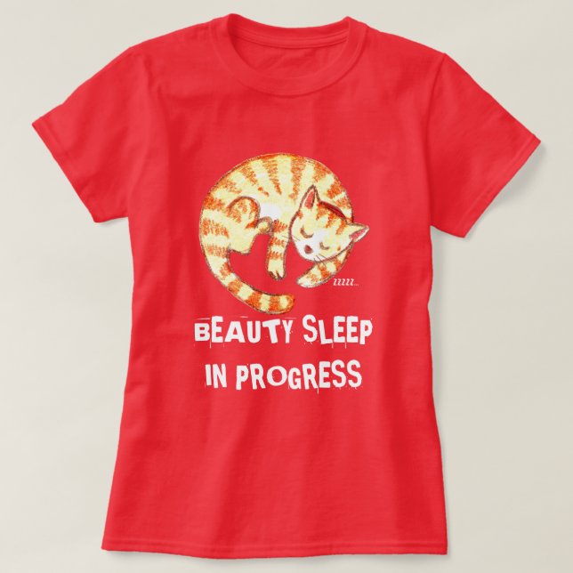 Camiseta "Beleza Dormindo em Curso" Engraçado Citação de Ga (Frente do Design)