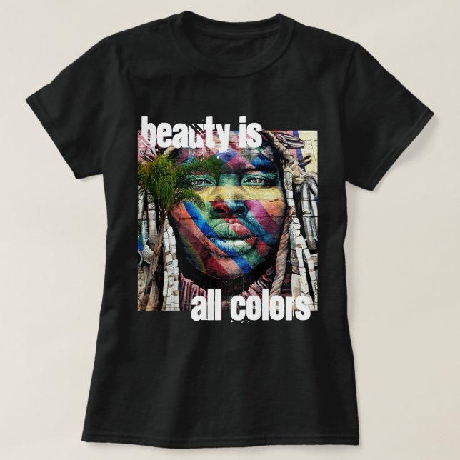 Camiseta Beleza é tudo cor (Frente do Design)