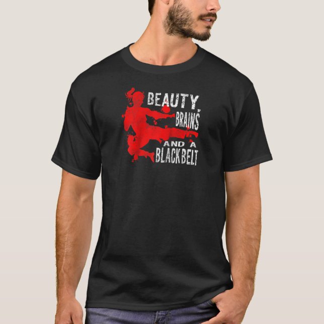 Camiseta Beleza Engraçada Cria Uma Cotação De Caratê Negra (Frente)