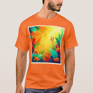 Camiseta Beleza Floral Abstrato vibrante