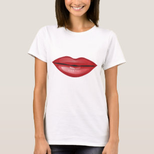Camiseta Beleza Glam moderna chique do beijo lustroso