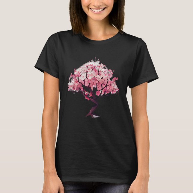 Camiseta Beleza na árvore Bloom da Vida, árvore geométrica  (Frente)