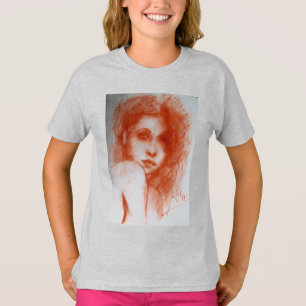 Camiseta BELEZA ROMÂNTICA / Retrato feminino em Sepia Brown