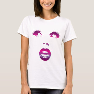 Camiseta Beleza roxa e cor-de-rosa