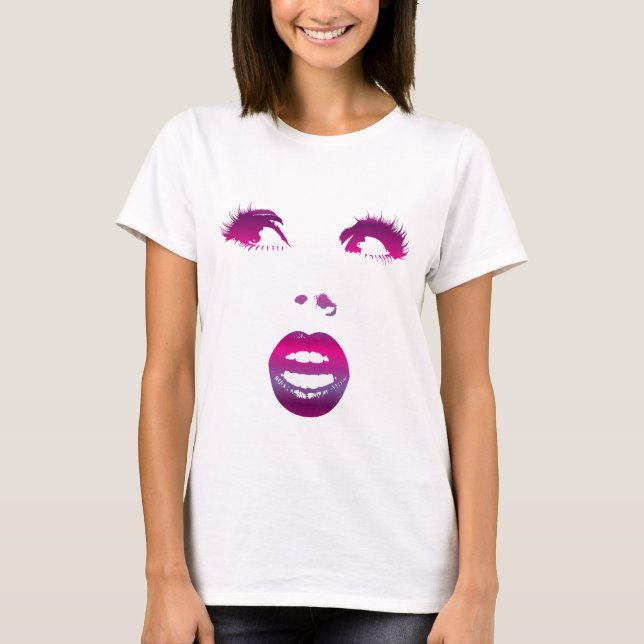 Camiseta Beleza roxa e cor-de-rosa (Frente)