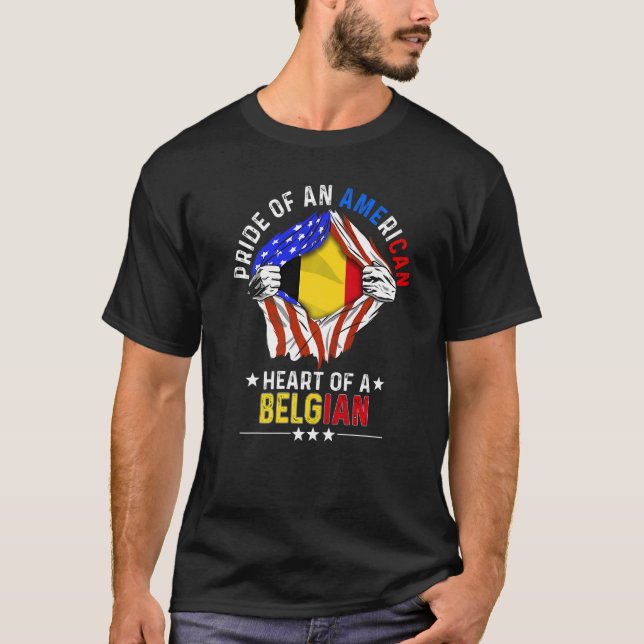 Camiseta Belga América Americana Orgulho País Estrangeiro B (Frente)