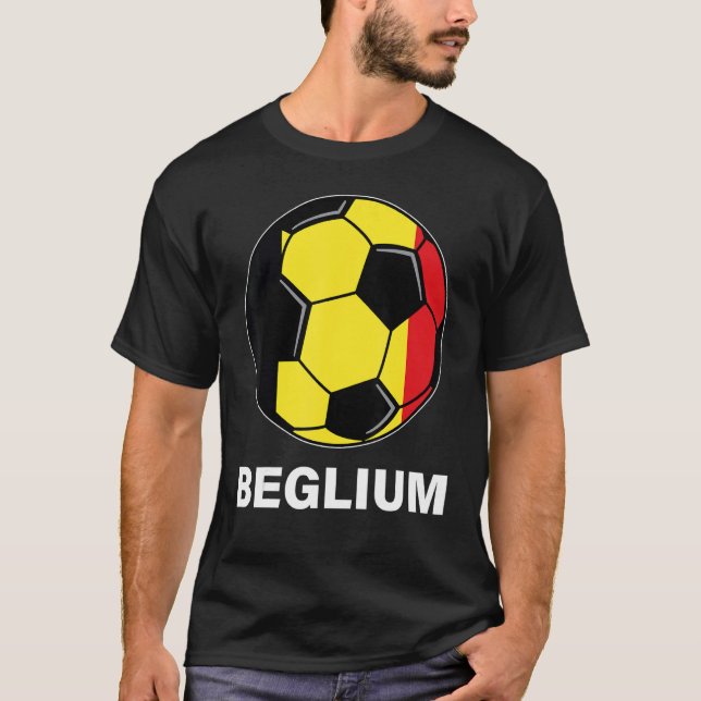 Camiseta Belga: Apoiante da Equipe de Futebol na Bélgica -  (Frente)