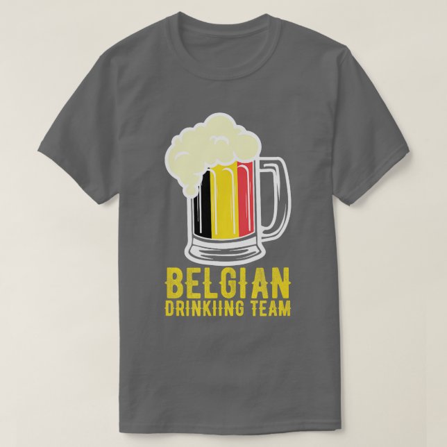 Camiseta Belga Bebendo Team Beer Festival Bélgica Oktobe (Frente do Design)