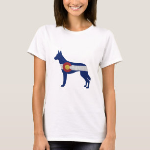 Camiseta Belga Malinois Colorado Flag Silhouette