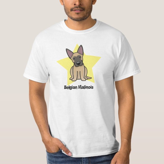 Camiseta Belga Malinois da estrela de Kawaii (Frente)
