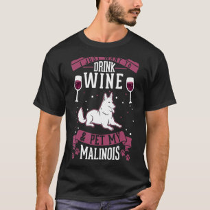 Camiseta Belga Malinois E Vinho Pastor Neerlandês Malin