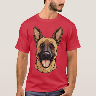 Camiseta Belga Malinois Face Bonita Toon Shepherd Dog Lover