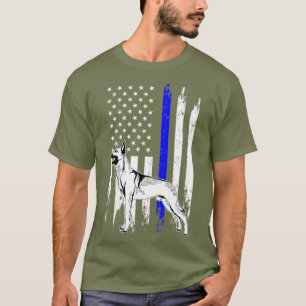 Camiseta Belga Malinois K9 Unidade Thin Blue Line Bandeira 