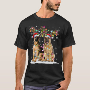 Camiseta Belga Malinois Reindeer Hat Papais noeis