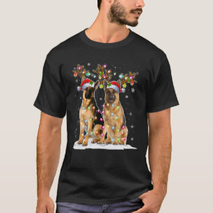 Camiseta Belga Malinois Reindeer Hat Papais noeis