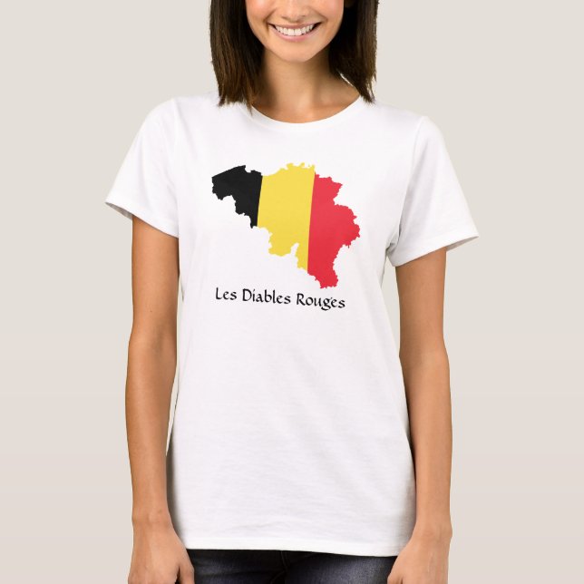 Camiseta Belga Mapa Les Diables Rouges T-Shirt (Frente)