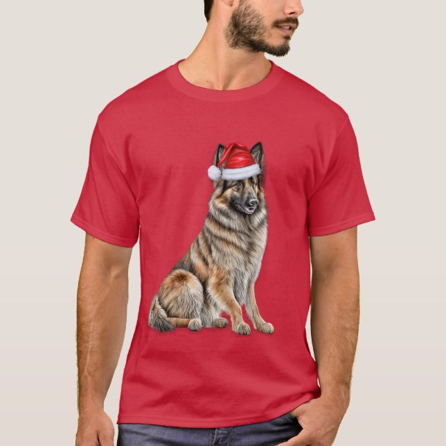 Camiseta Belga Tervuren Dog Lover Engraçado Natal (Frente)