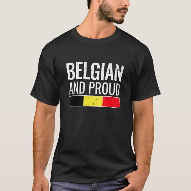 Camiseta Belgian And Proud Belgium Flag (Frente)