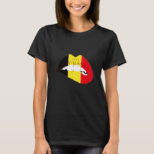 Camiseta Belgian Flag Lips Belgian Pride Belgie Belgian Roo (Frente)